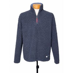 Southern Marsh Men's Appalachian Pile Sherpa Pullover 1/4 Zip Small Grey Blue